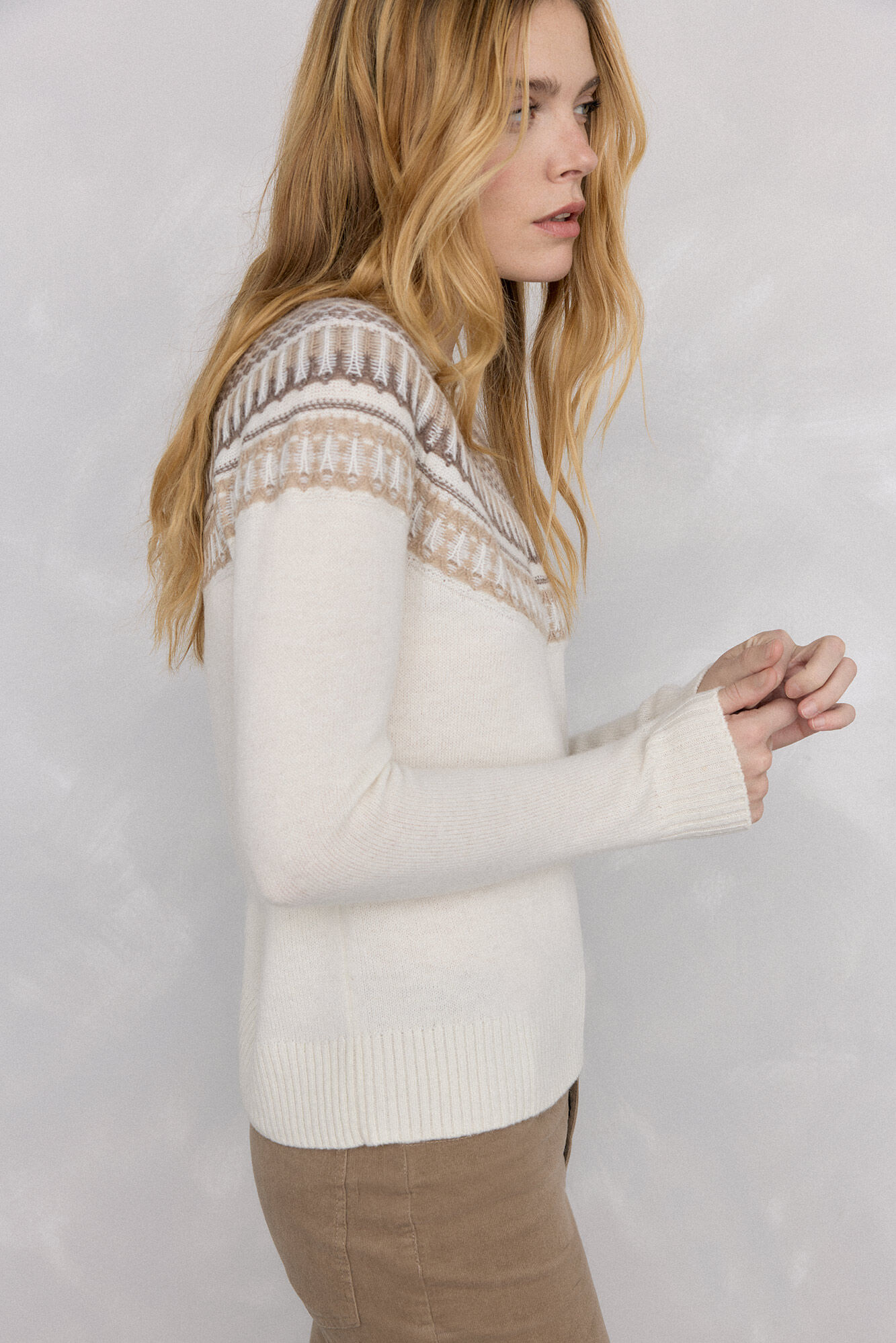 Pedro del Hierro Su&eacute;ter jacquard geom&eacute;trico