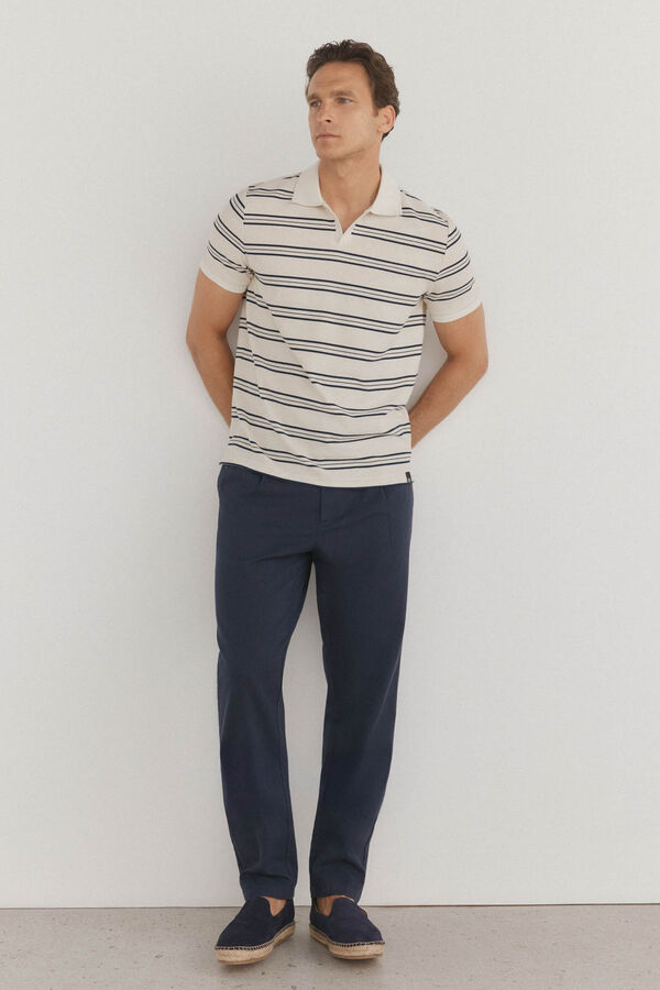 Pedro del Hierro Polo de rayas estructura Crudo