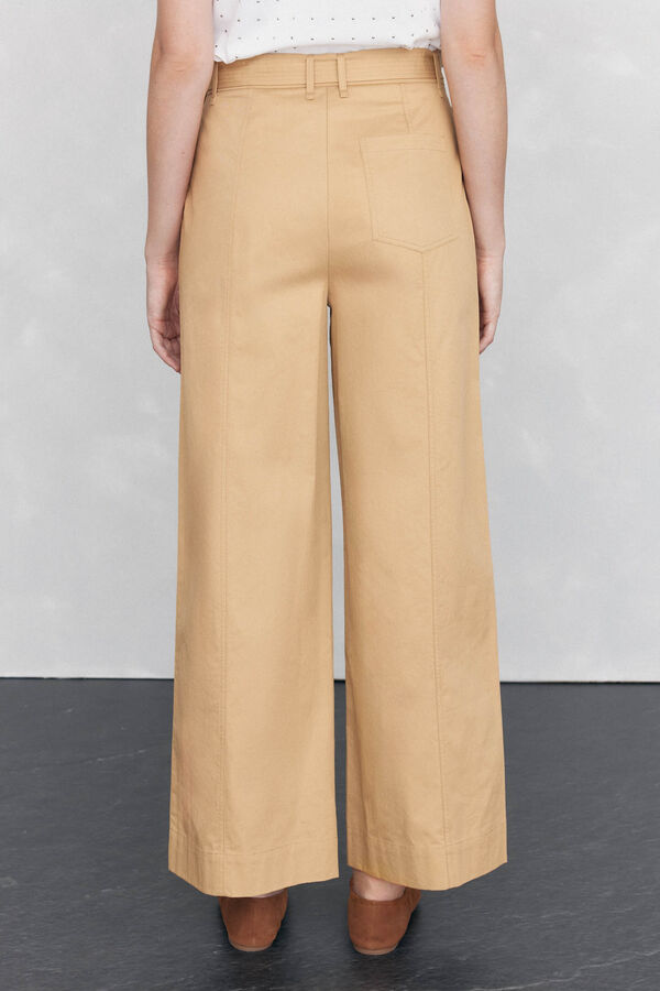 Pedro del Hierro Pantal&oacute;n recto con detalle de costuras Amarillo