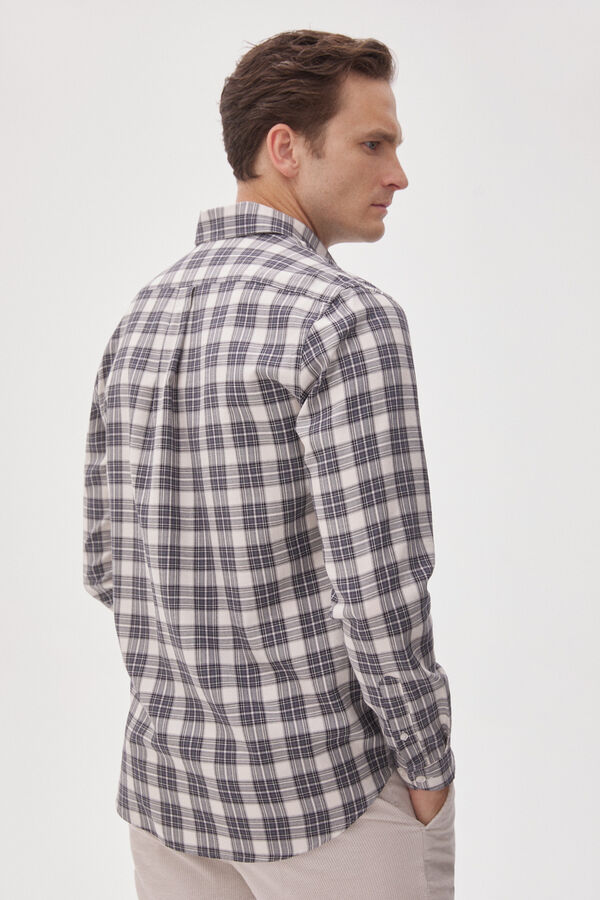 Pedro del Hierro Camisa cuadros tencel modal Gris