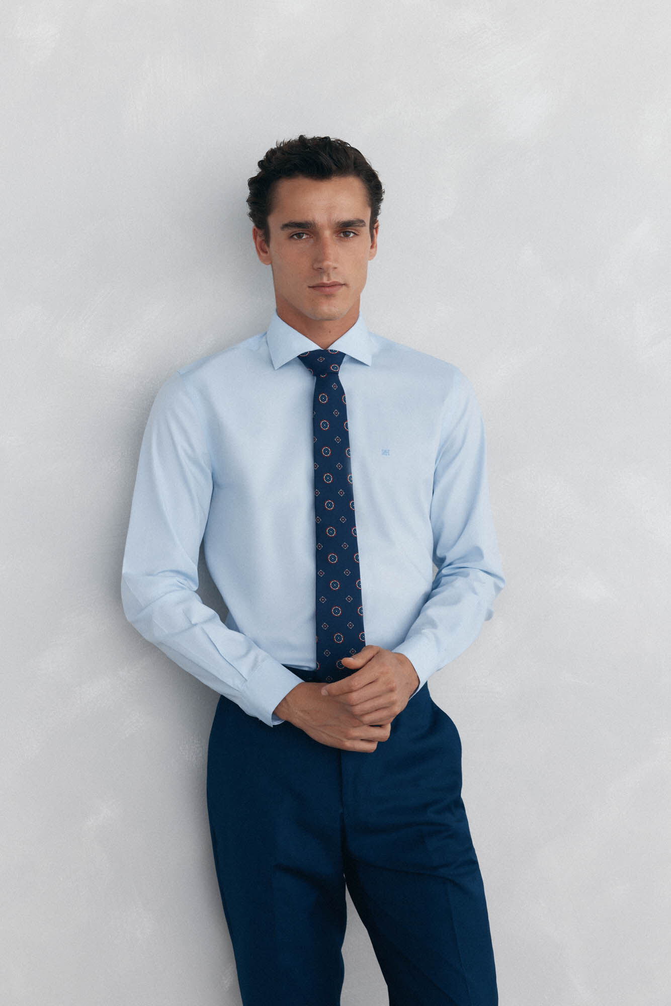 Pedro del Hierro Camisa social lisa, slim fit, resistente a manchas e n&atilde;o engomada