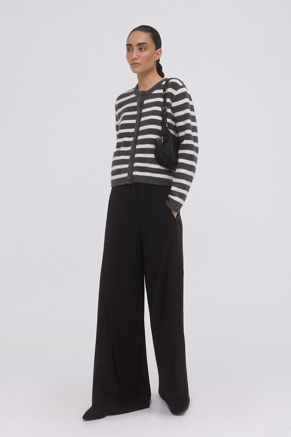 Pedro del Hierro Chaqueta rayas bicolor botones met&aacute;licos Gris