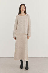 Pedro del Hierro Saia de malha com lantejoulas Cizento