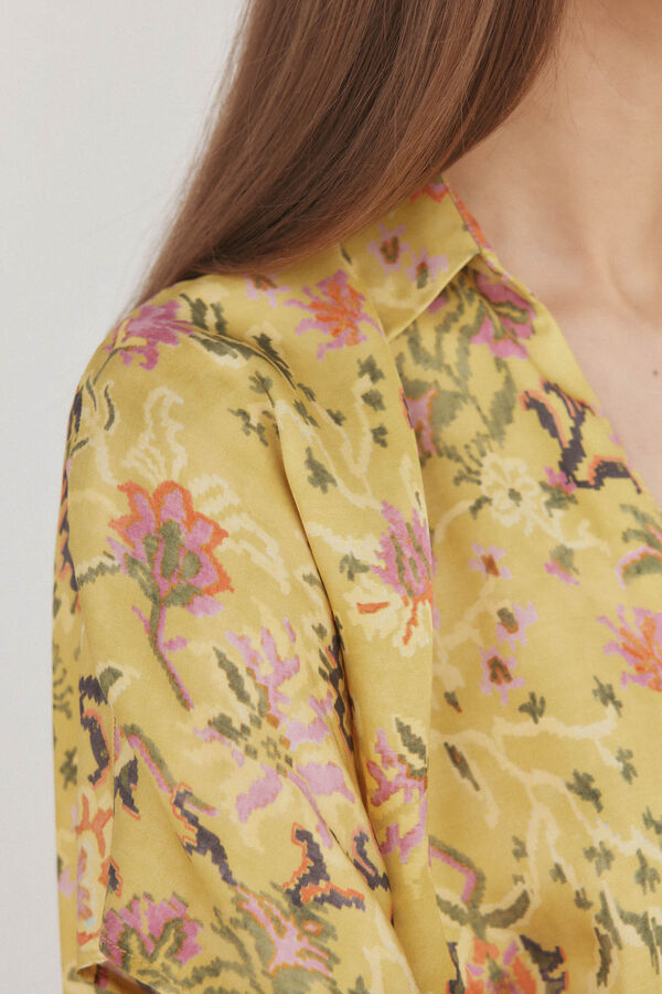 Pedro del Hierro Camisa fluida estampada Verde