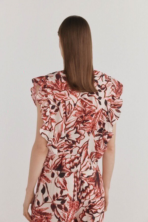 Pedro del Hierro Top fluido estampado Burdeos