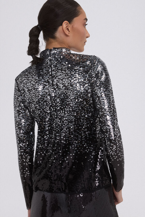 Pedro del Hierro Camiseta lentejuelas Gris