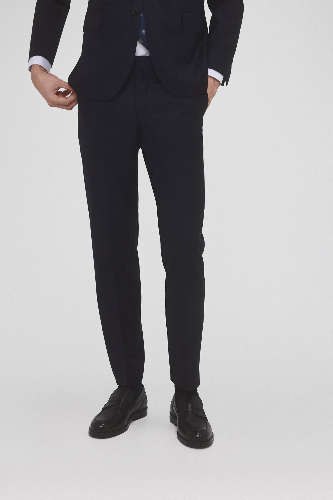 Pedro del Hierro Pantal&oacute;n de traje tejido ojo de perdiz