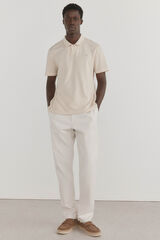 Pedro del Hierro Cal&ccedil;as cal&ccedil;as chino de algod&atilde;o e linho Ecru