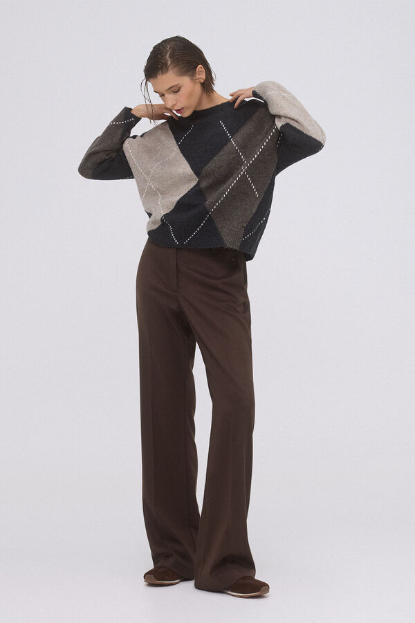 Pedro del Hierro Jersey jacquard rombos Gris