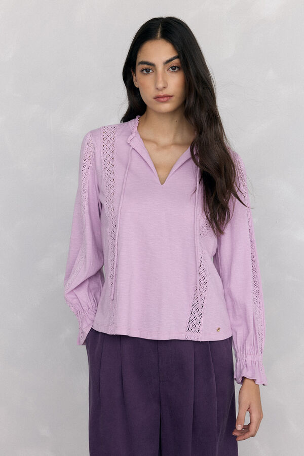 Pedro del Hierro Camiseta abullonada lazo Rosa