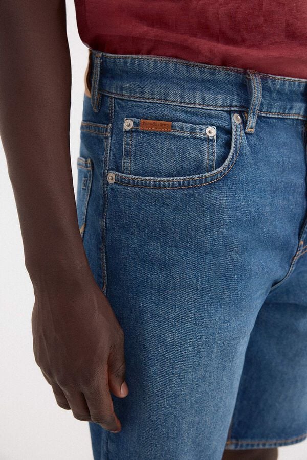 Pedro del Hierro Bermuda regular em denim Azul