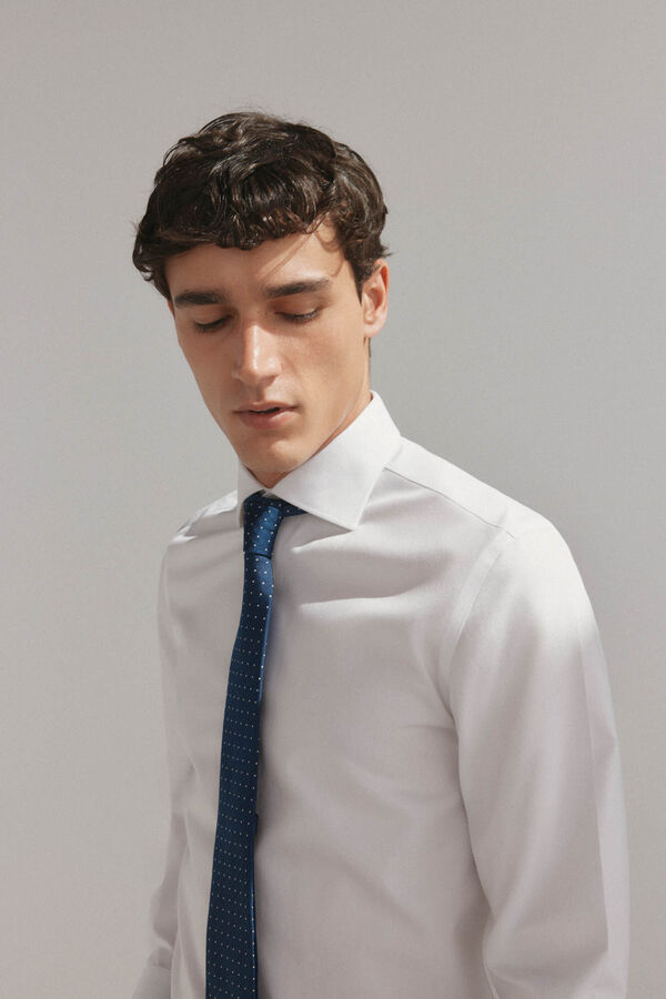 Pedro del Hierro Camisa social lisa que n&atilde;o pode ser passada a ferro + resistente a manchas Branco