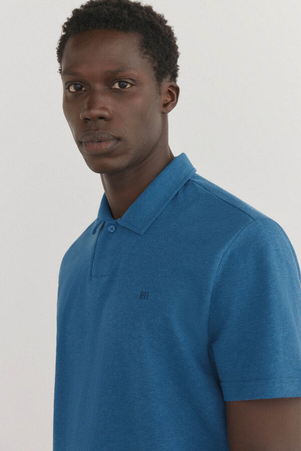 Pedro del Hierro Polo gola aberta Azul