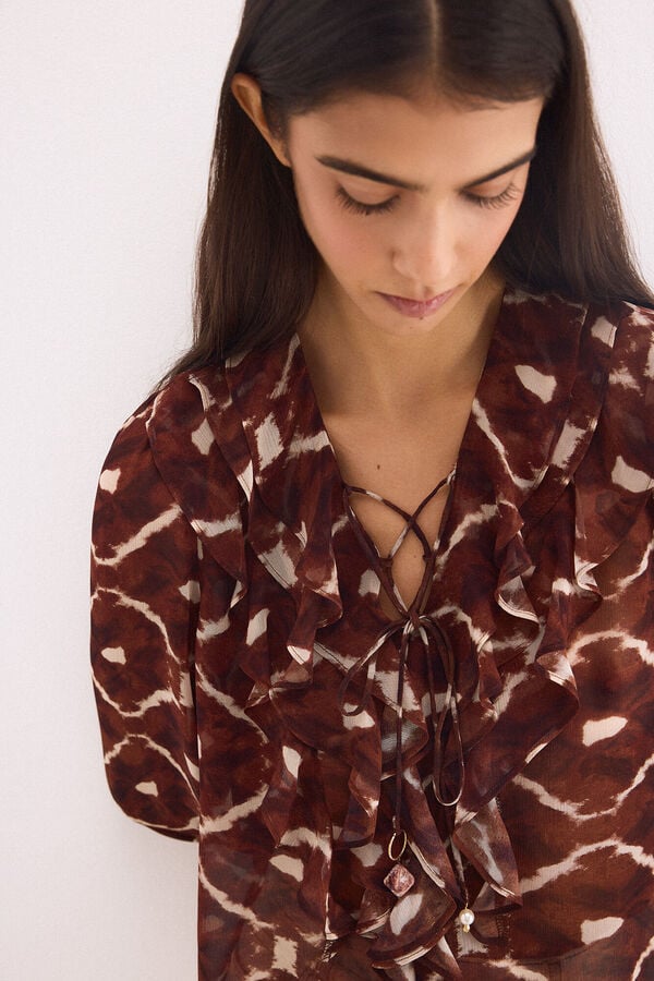 Pedro del Hierro Blusa estampada Marrom