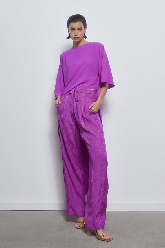 Pantalon ancho jacquard