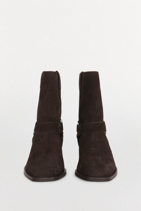 Pedro del Hierro Botins de pele de cowboy com aro e tachas Marrom