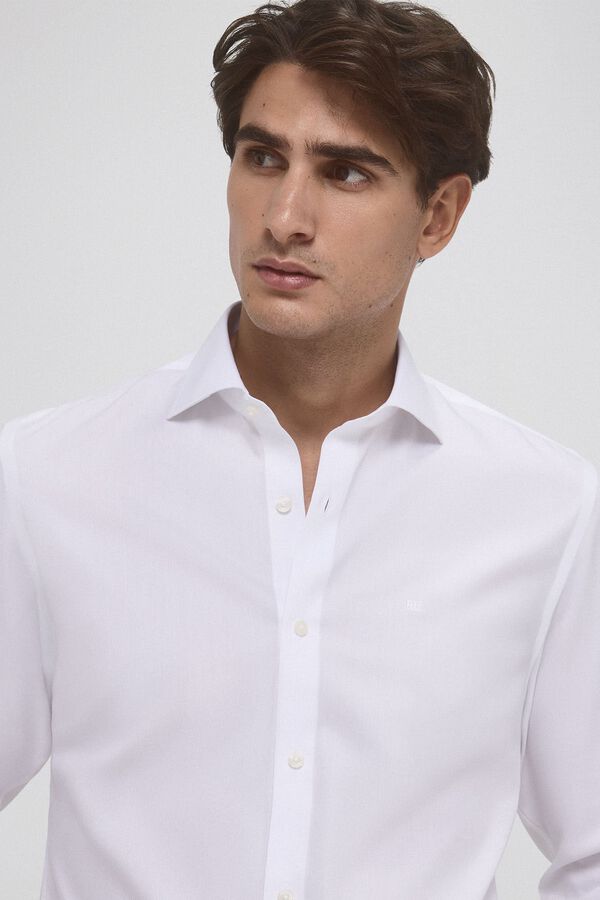 Pedro del Hierro Camisa social lisa que n&atilde;o pode ser passada a ferro + resistente a manchas Branco