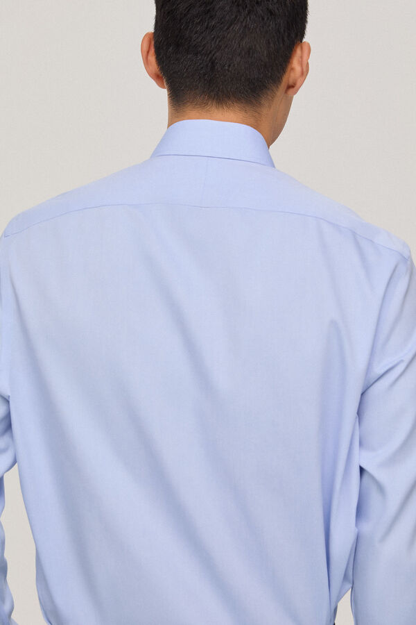 Pedro del Hierro Camisa vestir non iron y antimanchas lisa classic fit Azul