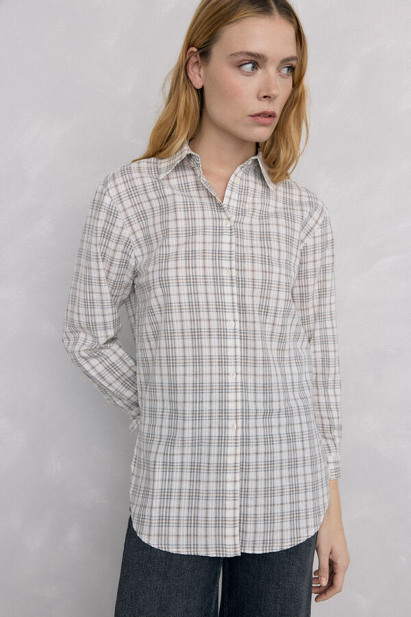 Pedro del Hierro Camisa amplia cuadros Gris