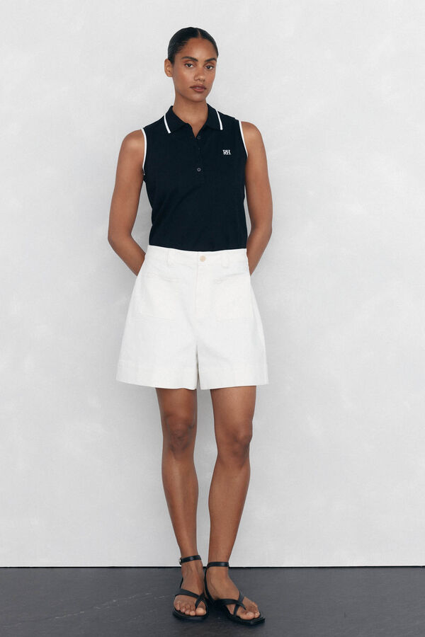 Pedro del Hierro Polo sin mangas contrastes Negro