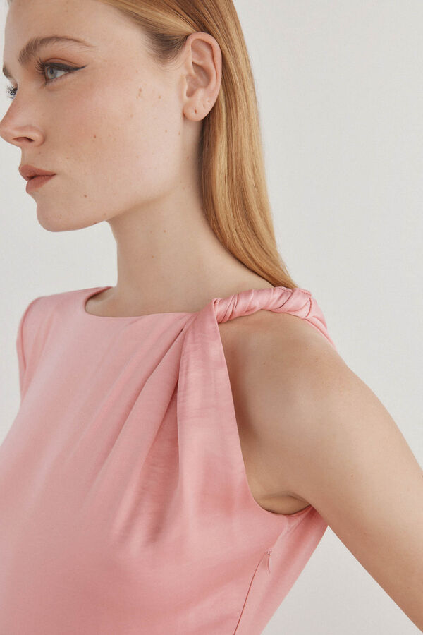 Pedro del Hierro Vestido asim&eacute;trico nudo Rojo