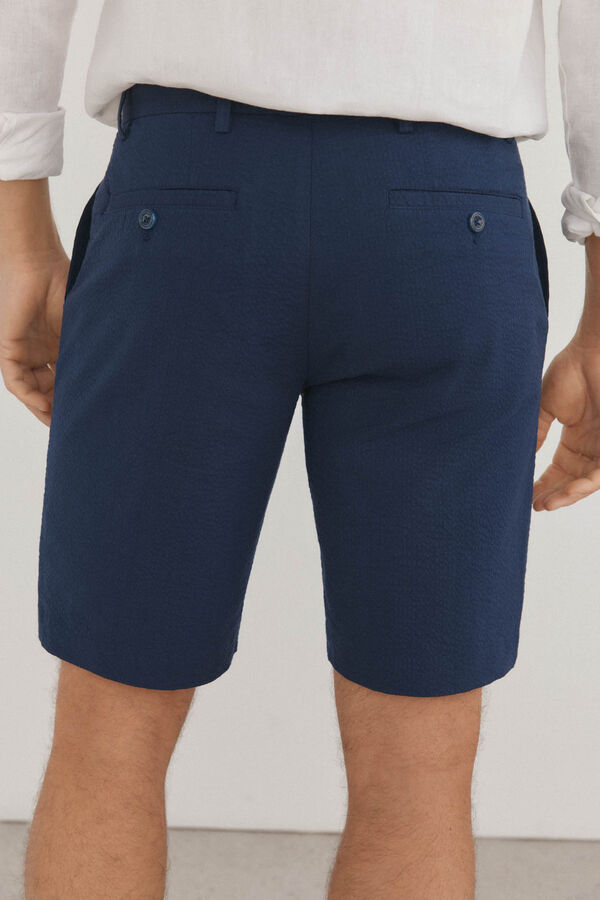 Pedro del Hierro Bermudas chino estrutura Azul