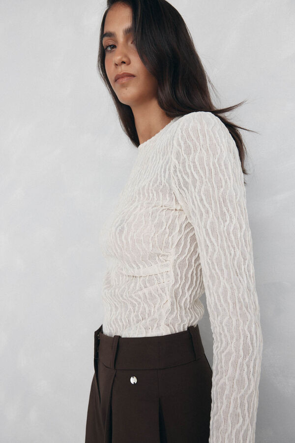 Pedro del Hierro Camiseta estructura manga larga Crudo