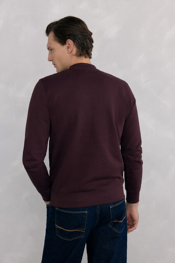 Pedro del Hierro Sudadera logo cuello caja Burdeos