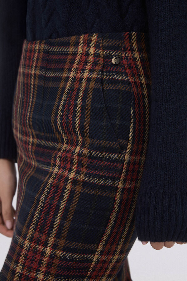 Pedro del Hierro Falda recta cuadros Azul