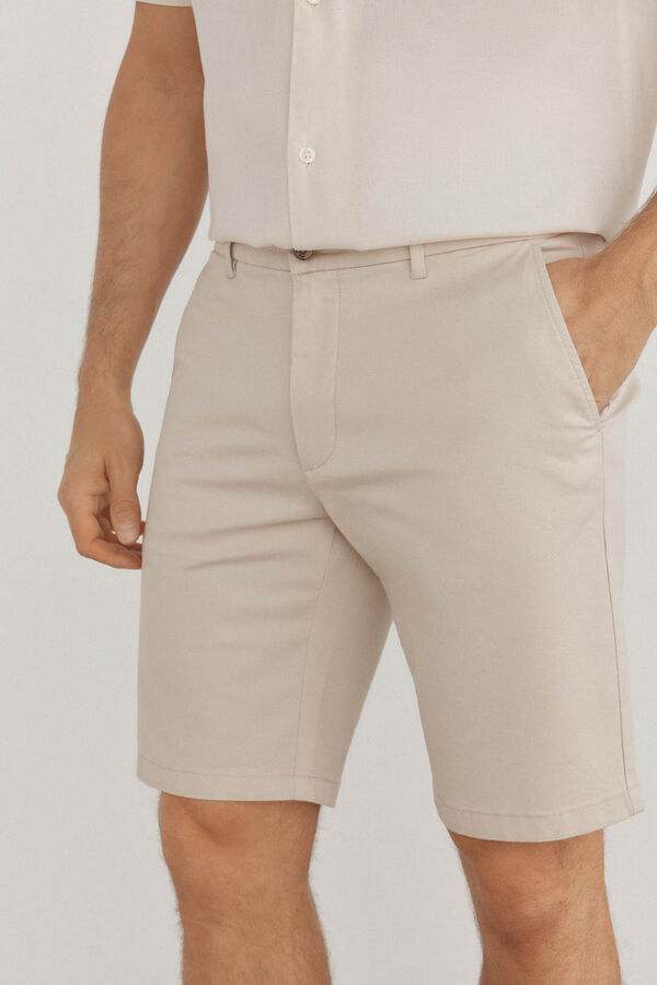 Pedro del Hierro Cal&ccedil;as bermuda chino premium flex  Beige
