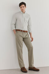 Pedro del Hierro Cal&ccedil;as cal&ccedil;as chino de linho de regular fit Verde