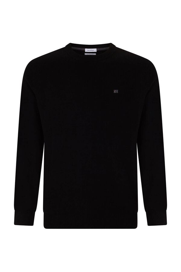 Pedro del Hierro Jersey lana cashmere cuello redondo Negro