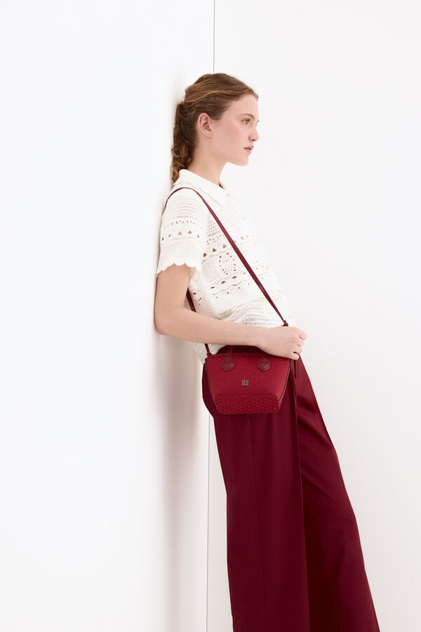 Pedro del Hierro Top gola polo efeito crochet de malha Branco