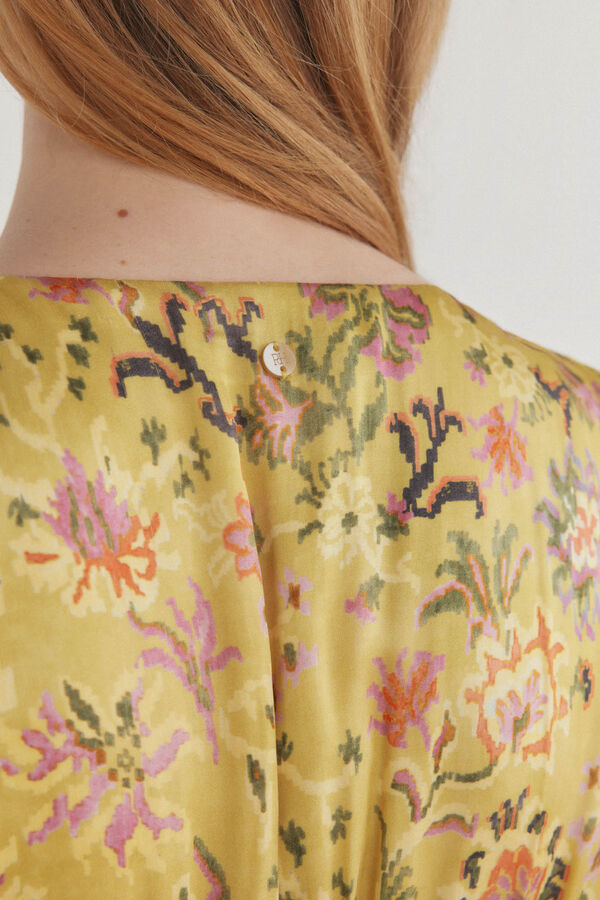 Pedro del Hierro Vestido estampado manga curta Verde