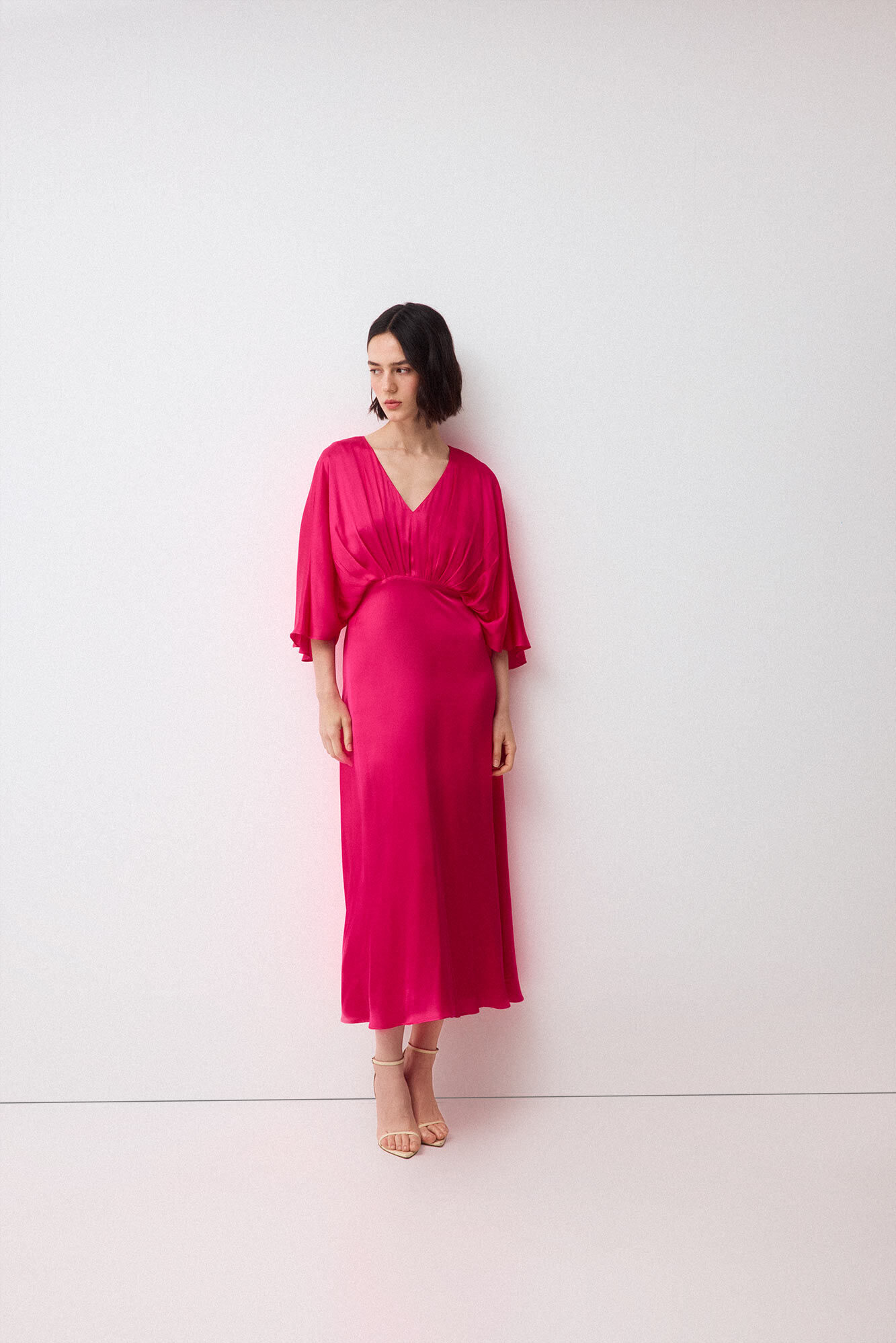 Pedro del Hierro Vestido drapeado manga fluida