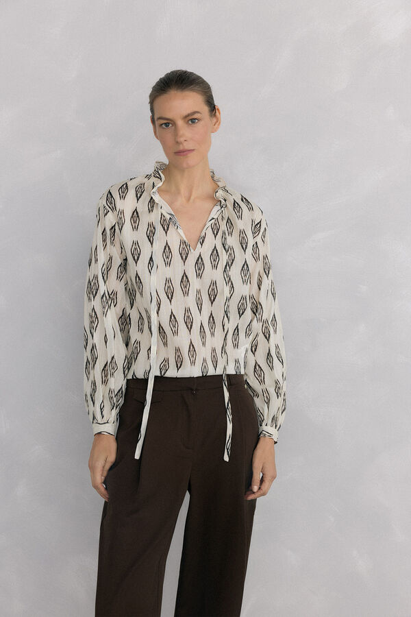 Pedro del Hierro Blusa estampada Marfil