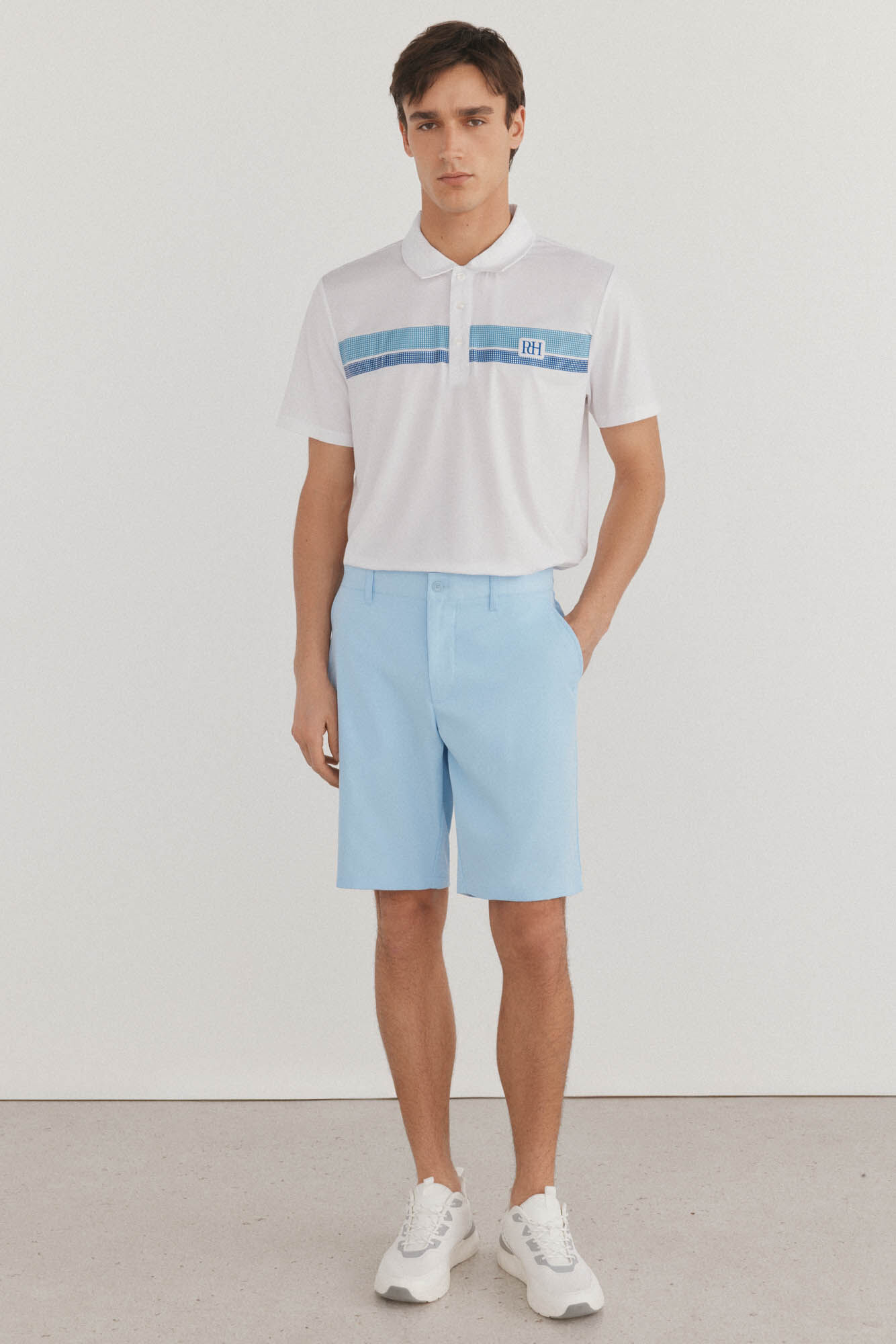 Pedro del Hierro Polo de golfe riscas