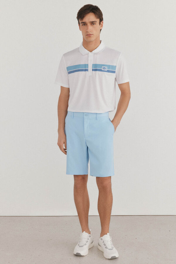 Pedro del Hierro Polo de golfe riscas Branco