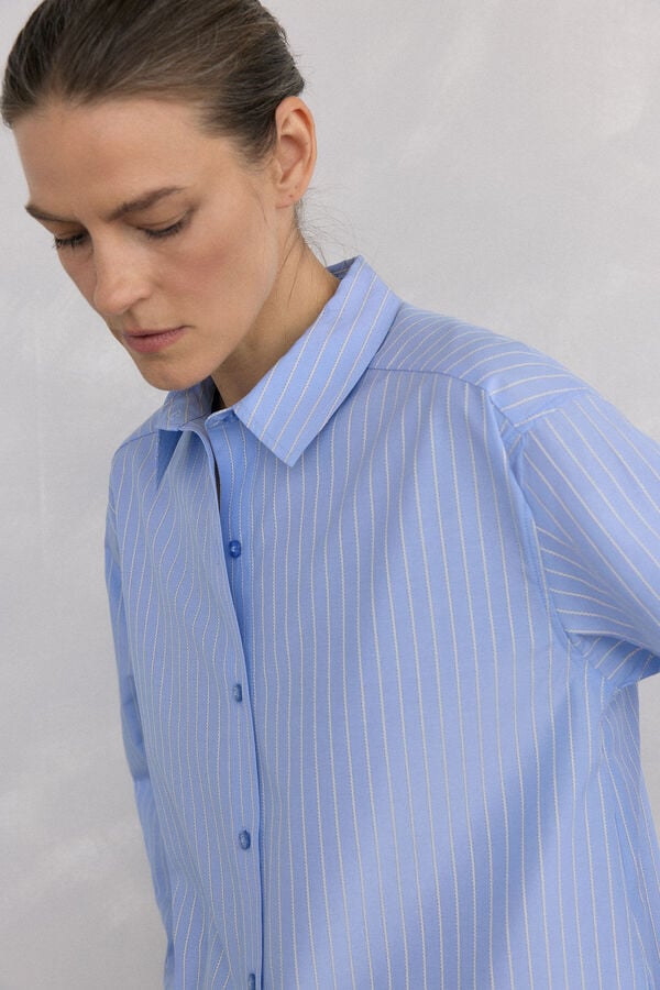 Pedro del Hierro Camisa rayas Azul