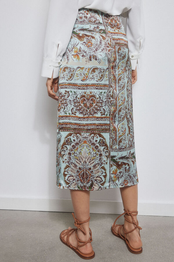 Pedro del Hierro Falda estampada detalle nudo Azul