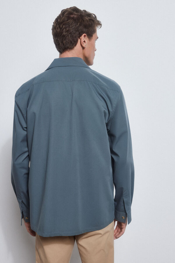 Pedro del Hierro Camp collar overshirt Azul