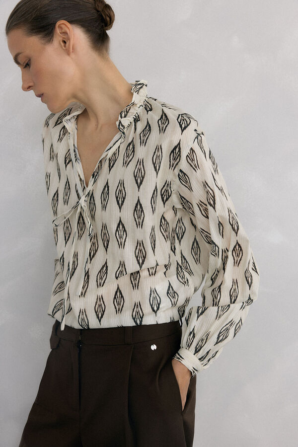 Pedro del Hierro Blusa estampada Marfil