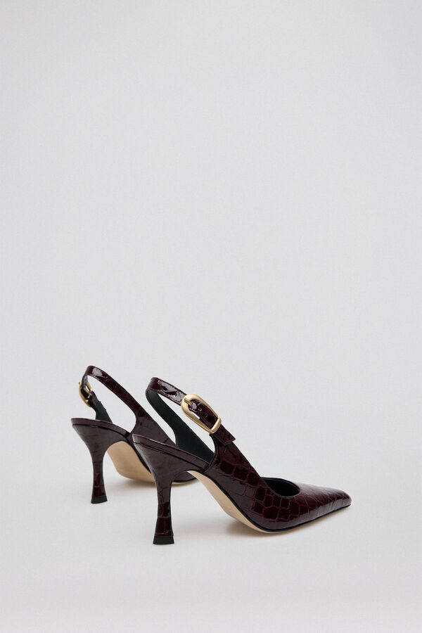 Pedro del Hierro Zapato tac&oacute;n destalonado cocodrilo Morado