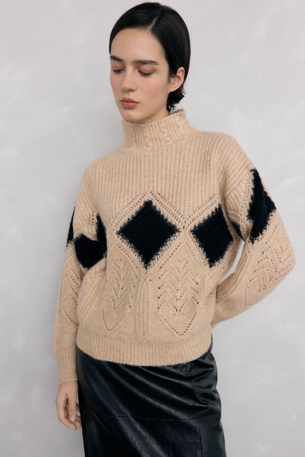 Pedro del Hierro Jersey perkins rombo fantas&iacute;a Beige
