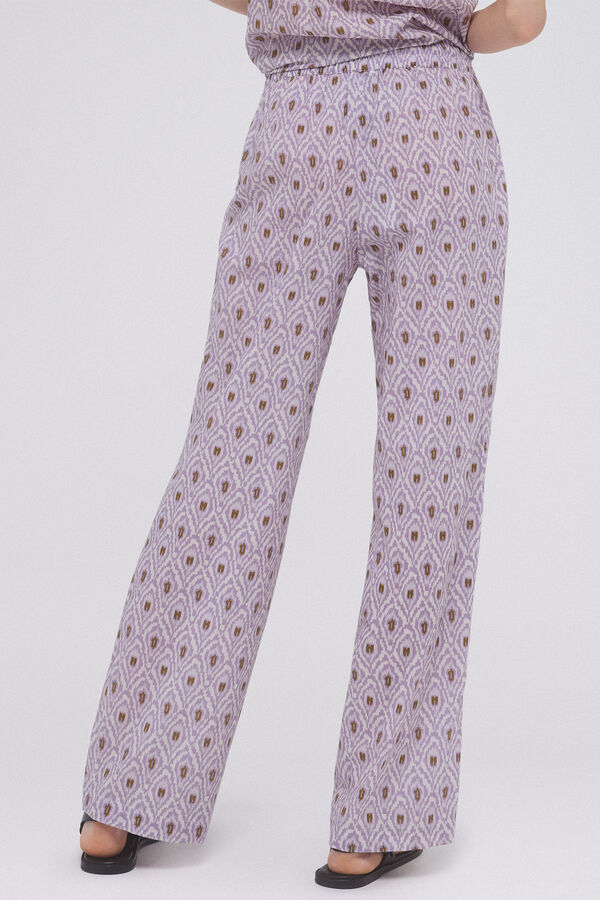 Pedro del Hierro Pantal&oacute;n estampado recto Morado
