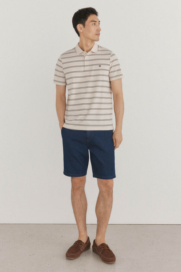 Pedro del Hierro Polo &agrave;s riscas Beige