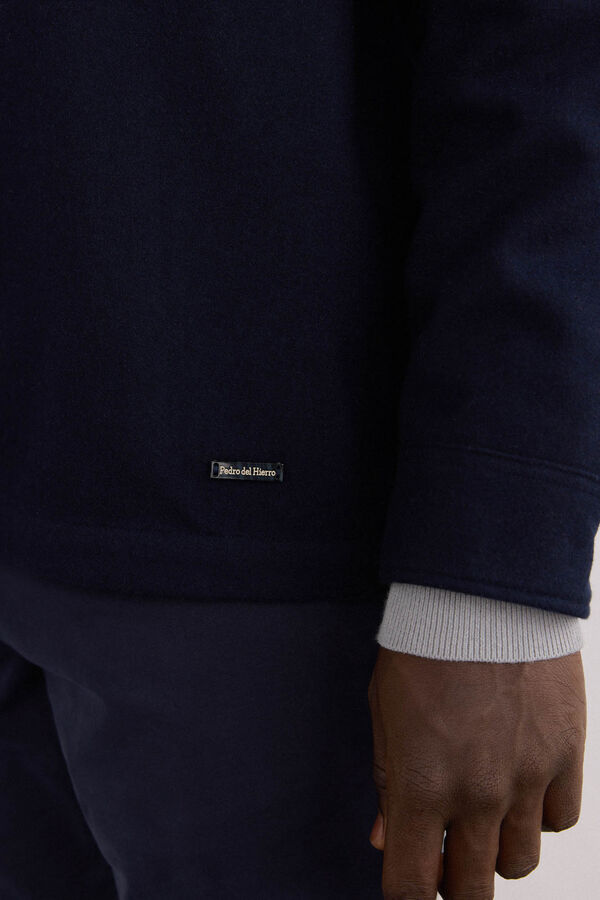 Pedro del Hierro Sobrecamisa lana lisa Azul