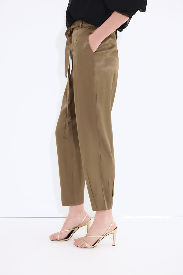 Pedro del Hierro Cal&ccedil;a em cetim verde Verde