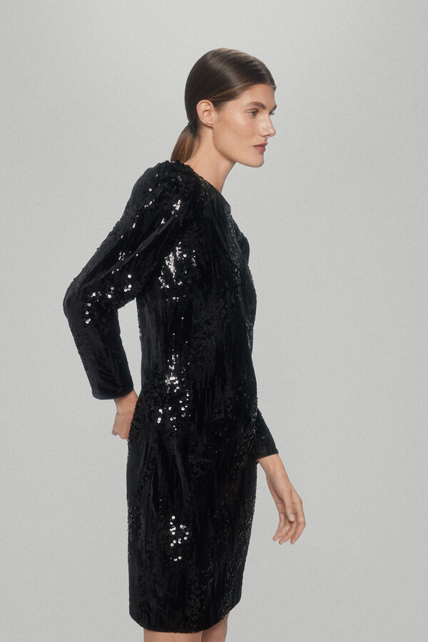Pedro del Hierro Vestido de terciopelo y lentejuelas Negro