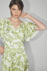 TFP by Tamara Falcó Vestido M/C estampado cenefa Verde